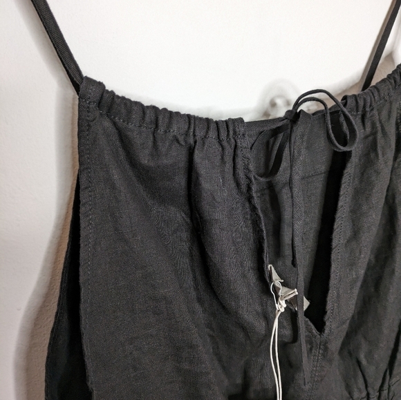 EVERLANE The Relaxed Fit Linen Shoestring Jumpsuit in Washed Black NEW Size M - Picture 5 of 8
